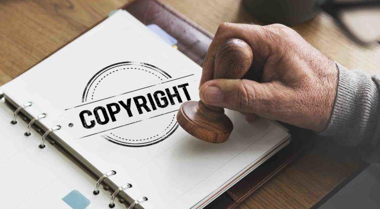 Copyright Stempel auf Papier