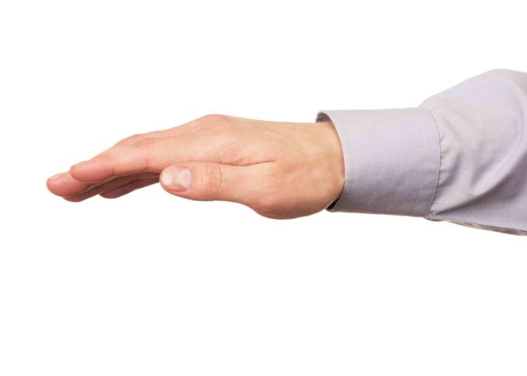 Eine Hand Haftet für etwas
