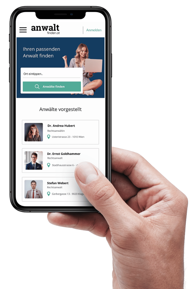 anwaltfinden.at mobil vorschau