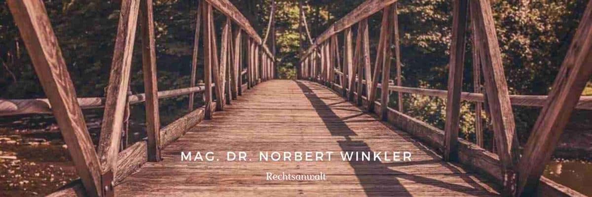 Mag. Dr. Norbert Winkler Rechtsanwalt Visitenkarte Brücke
